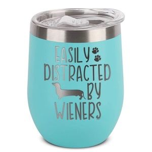 Dachshund Wine Insulted Cup — Easily Distracted by wieners!